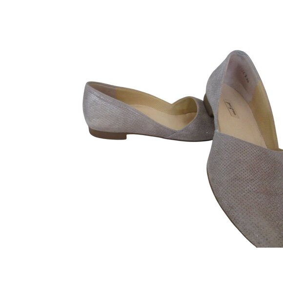 Paul Green Slip-On Pointed Toe Gray/Silver Metallic Leather Flats 6.5M - Picture 3 of 6